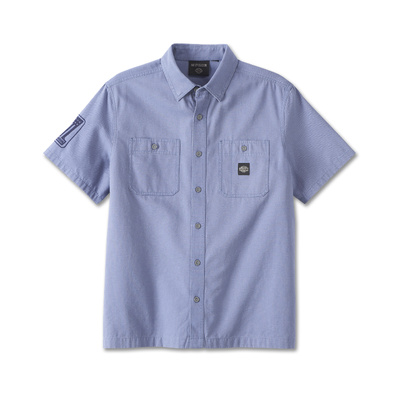 Harley-Davidson Mens Forever Harley Canvas Shirt - Colony Blue