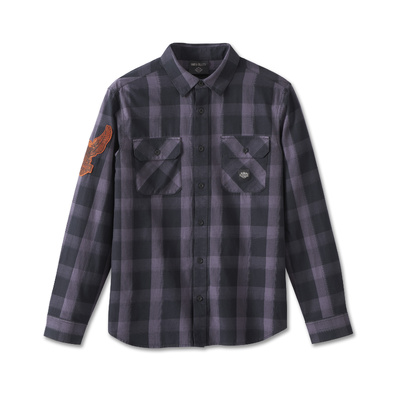 Harley-Davidson Mens Motorbreath Long Sleeve Shirt - Black Plaid
