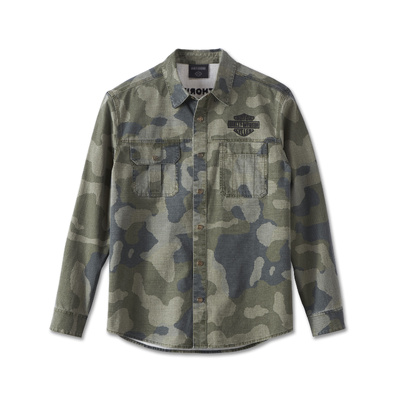 Harley-Davidson Mens Street Surplus Shirt - Allover Custom Print