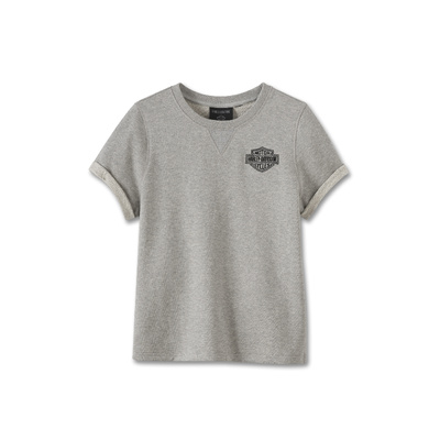 Harley-Davidson Womens At Ease Short Sleeve Pullover - Light Grey Heather