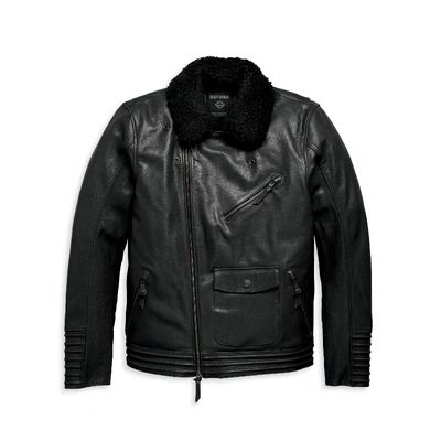 Harley-Davidson Mens Maverick Leather Biker Jacket - Black