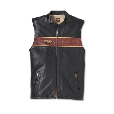 Harley-Davidson Mens 120th Anniversary Leather Vest - Black