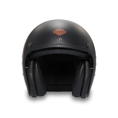 H-D Victory X14 Sun Shield 3/4 Helmet - Matte - Harley Black/Vintage Orange