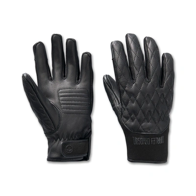 Harley-Davidson Women's Willie G Skull Graphic Leather Riding Gloves - Harley Black