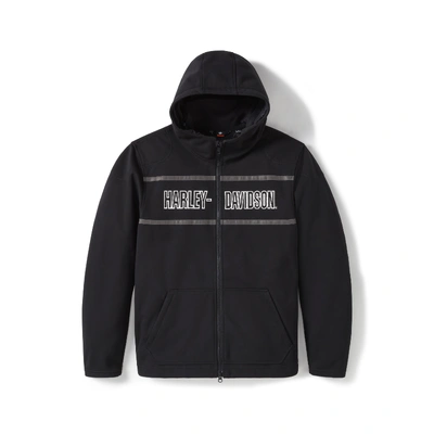 Harley-Davidson Mens H-D Trenton Deflector 2.0 Hooded Riding Fleece - Harley Black