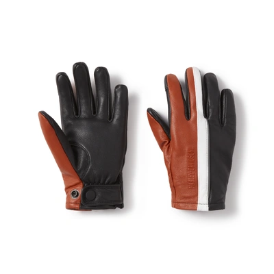 Harley-Davidson Womens H-D Trenton Leather Riding Gloves - Colorblock - Harley Black &amp; Vintage Orange