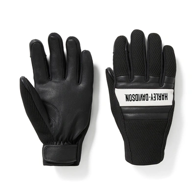Harley-Davidson Mens Dyna Knit Riding Gloves - Harley Black/Bright White