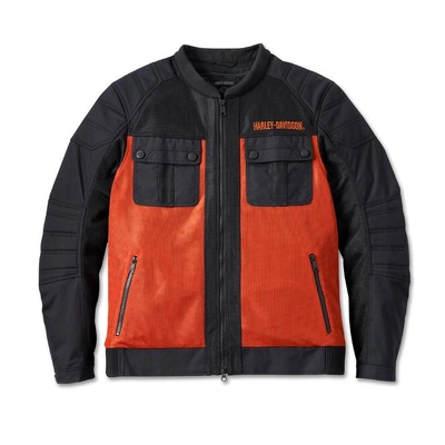 Harley-Davidson Mens Zephyr Mesh Jacket With Zip-Out Liner - Vintage Orange