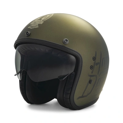 Harley-Davidson Surplus X14 Sun Shield 3/4 Helmet - Green