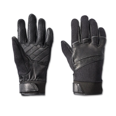Harley-Davidson Womens Navigator Mixed Media Full-Finger Gloves - Black