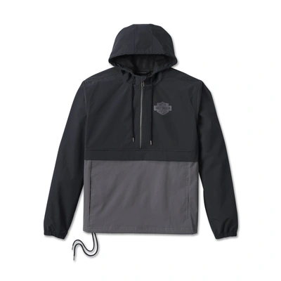 Harley-Davidson Mens Essential Colorblocked Anorak - Black Beauty