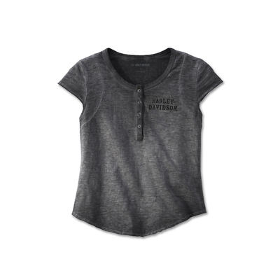 Womens Cavalry Short Sleeve Henley - Black Beauty