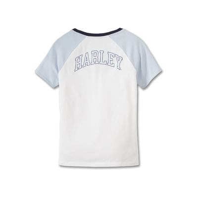 Harley-Davidson Womens United Raglan Tee - Colorblocked - Bright White