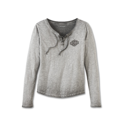 Womens Throttle Lace-Up Knit Top - Black Beauty