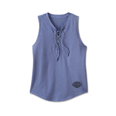 Harley-Davidson Womens Throttle Lace-Up Tank - Colony Blue