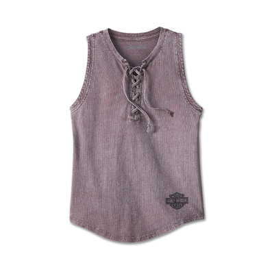 Womens Throttle Lace-Up Tank - Grape Shake
