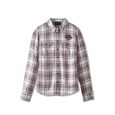 Harley-Davidson Womens Classic Eagle Plaid Shirt - YD Plaid - Grape Shake
