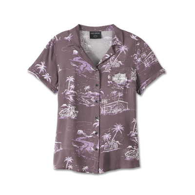 Harley-Davidson Womens Aloha Shirt - Allover Custom Print