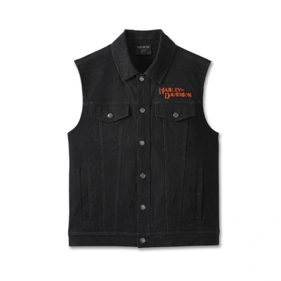 Harley-Davidson Mens Whiplash Denim Vest - Black