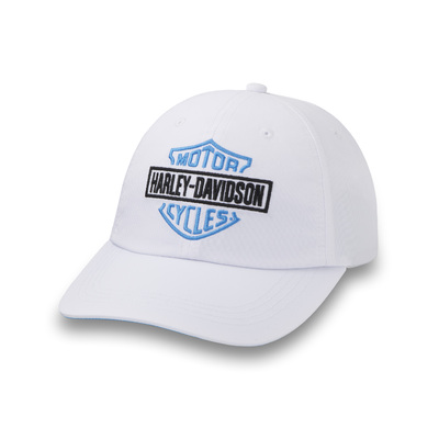 Womens Three Stars Bar &amp; Shield Adjustable Cap - Bright White