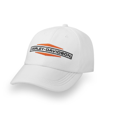 Womens Stacked Bar &amp; Shield Ponytail Cap - Bright White