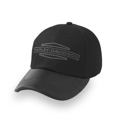 Womens Stacked Bar &amp; Shield Ponytail Cap - Harley Black