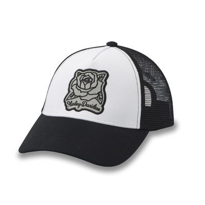 Womens Rosebud Trucker Cap - Bright White