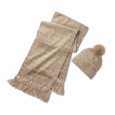 Harley-Davidson Womens Beanie and Scarf Gift Set - Silver Mink