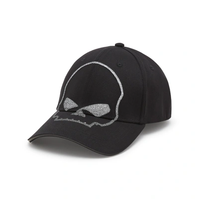 Harley-Davidson Willie G Skull Reflective Softail Stretch Fit Baseball Hat - Harley Black