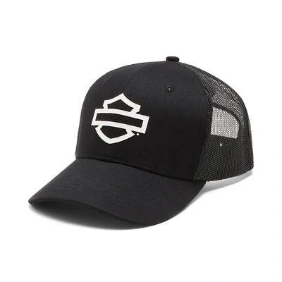 Harley-Davidson Mens Logo Colorblock Adjustable Trucker Cap - Harley Black