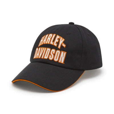 Harley-Davidson Womens Essential Arched Font Ponytail Cap - Harley Black
