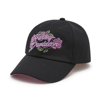 Harley-Davidson Rose &amp; Thorn Strapback Cap - Harley Black