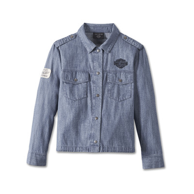 Womens Division Chambray Anorak Jacket - Medium Indigo