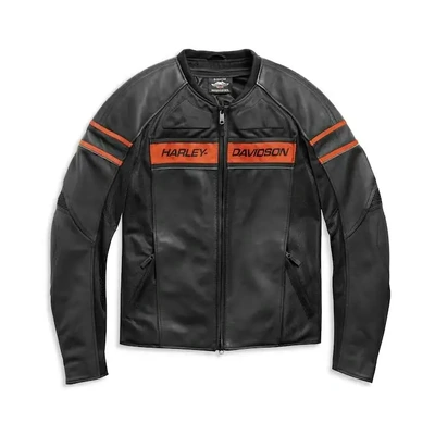 Harley-Davidson Mens Brawler Leather Jacket - Black