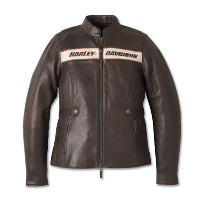 Womens Victory Lane Leather Jacket - Java