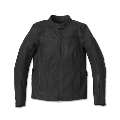 Harley-Davidson Womens Moxie Willie G Laced Leather Riding Jacket - Black Beauty