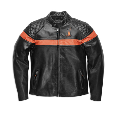 Harley-Davidson Mens Victory Sweep Leather Jacket - Black