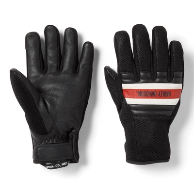 Harley-Davidson Mens Trenton Mesh Riding Gloves - Harley Black