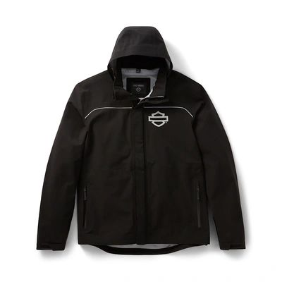 Harley-Davidson Mens Full Force Waterproof Rain Jacket - Harley Black