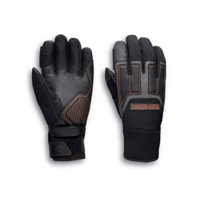 Harley-Davidson Mens Vanocker Under Cuff Gauntlet Gloves - Black
