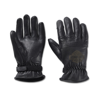Harley-Davidson Men&#39;s Helm Leather Work Gloves - Black