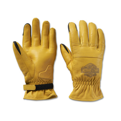 Harley-Davidson Mens Helm Leather Work Gloves - Natural