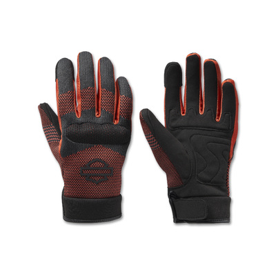 Womens Dyna Knit Mesh Gloves - Black/Vintage Orange