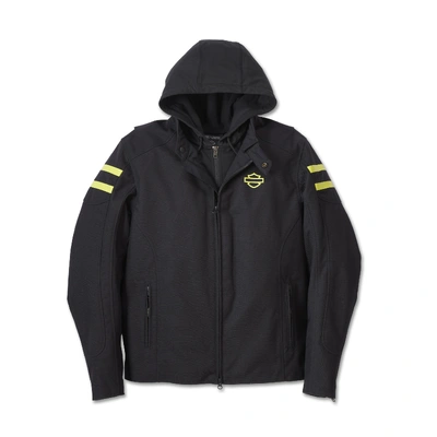 Harley-Davidson Mens Ovation 3-in-1 Textile Riding Jacket - Black Beauty/Wild Lime