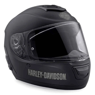 Harley-Davidson Mens Boom Audio N02 Full-Face Helmet - Matte Black