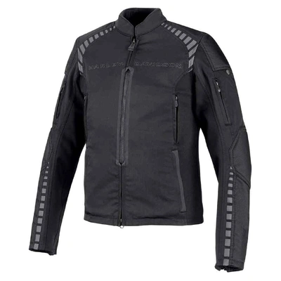 Harley-Davidson Mens Geyser Stretch Slim Fit Riding Jacket - Black