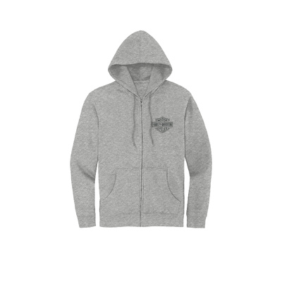 Womens Special Racer Font Zip Front Hoodie - Light Grey Heather