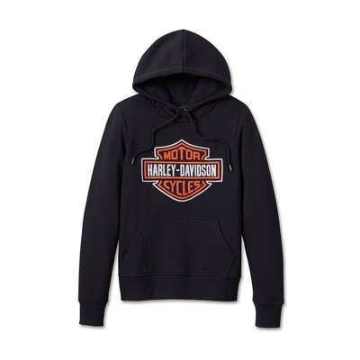 Womens Custom Bar &amp; Shield Pullover Hoodie - Black Beauty