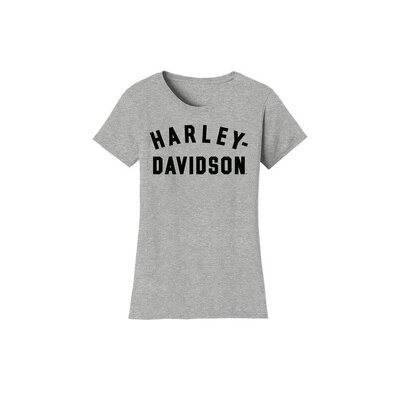 Womens Forever Racer Font Tee - Light Grey Heather