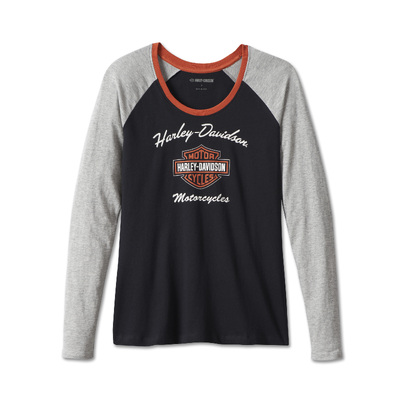 Womens First-Class Long Sleeve Raglan Tee - Colorblocked/Black Beauty